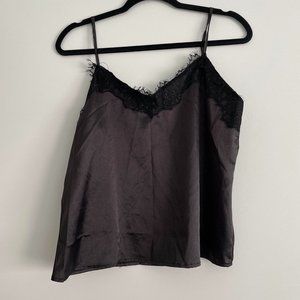 Satin Black Lace Blouse